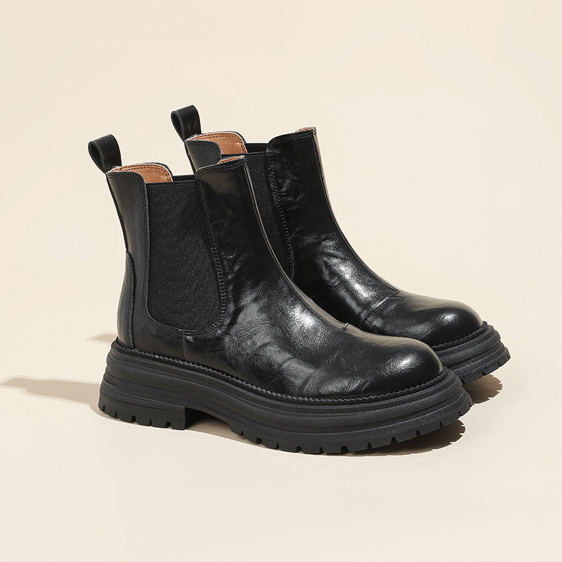New Vintage Leather Ankle Boots For Women
