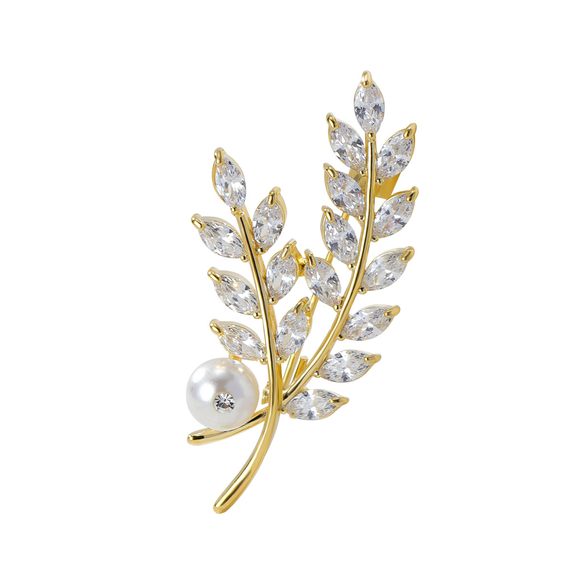 High-grade Leaf Pearl Brooch For Women — foto 3