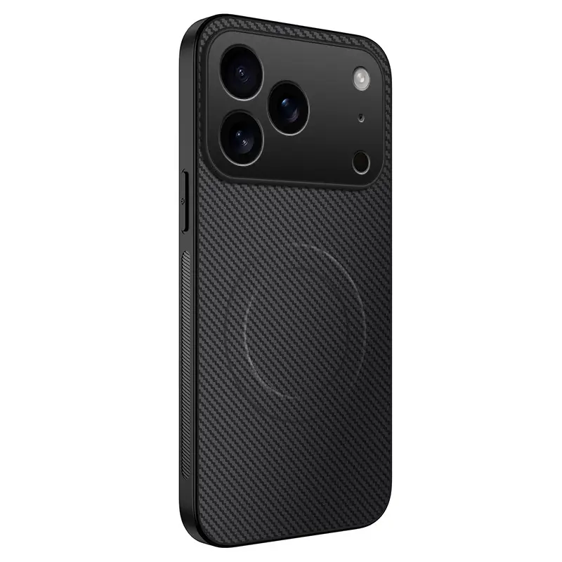 Carbon-fiber-pattern Magnetic Phone Case Matte Protective Cover