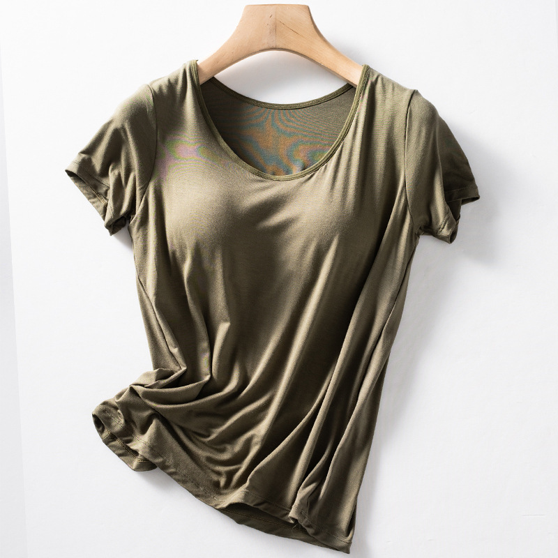 Sunderwear-free T-shirt With Chest Pad Home Short Sleeve