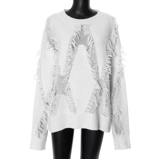 Women's Vintage Sweater Loose And Idle Knitted White - Shop at LoveMi