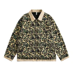 Spring And Autumn Outdoor Sports And Casual Stitching Contrast Colour Lapels Denim Clothing - Camouflage - View 1