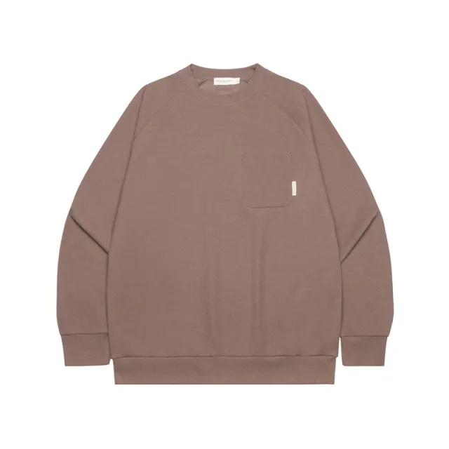 American Waffle Solid Color Round Neck Retro Loose Couple Sweater Brown - Shop at LoveMi