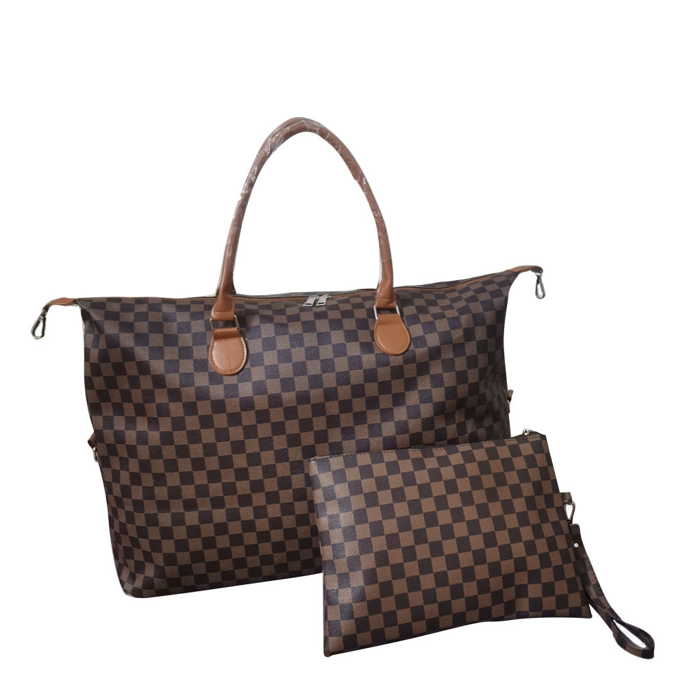 Sac de voyage à carreaux — Grand + petit compartiment 10