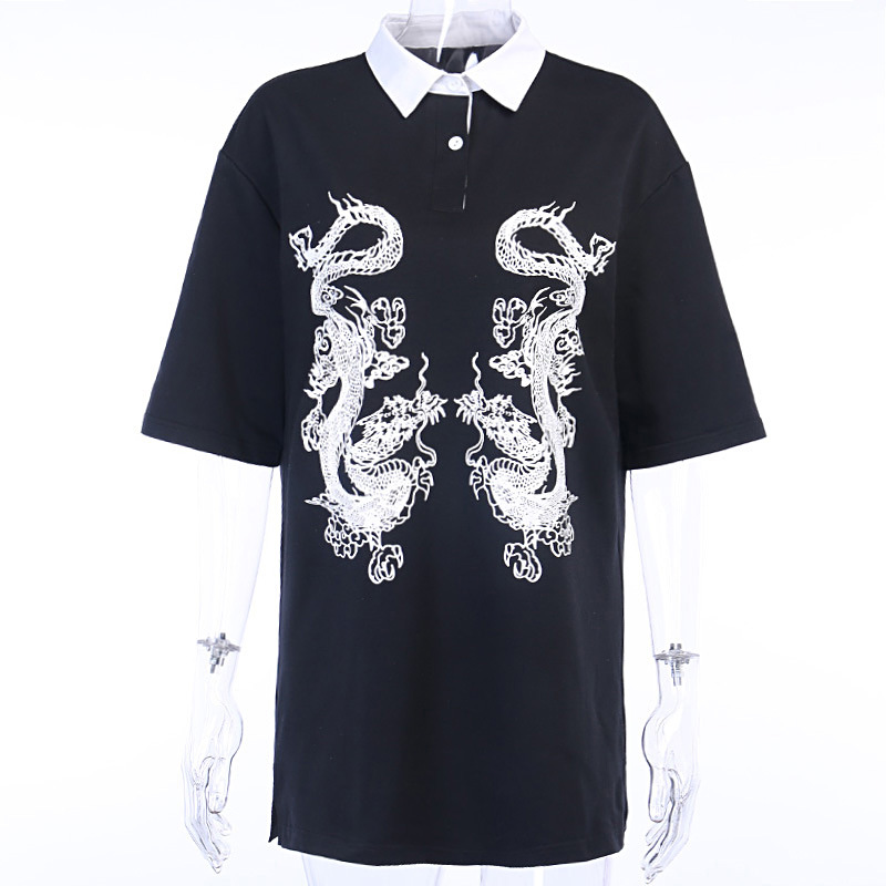 Title 13, Donker Japanse Dragon School Girl T-shirt, een ...