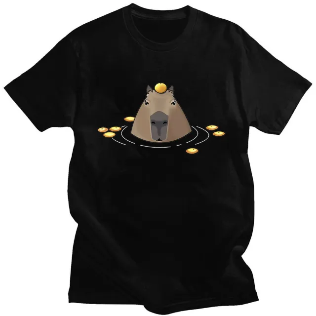 Funny Cute Capybara T shirt Animal Pattern Black - Shop at LoveMi