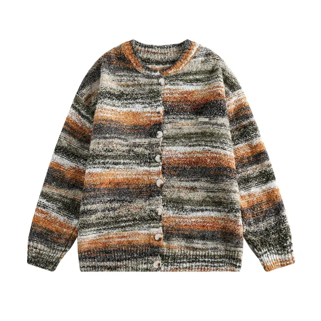 Women's American style Vintage Stripe Sweater Green - Shop at LoveMi