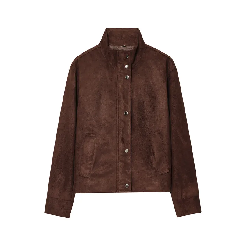 Fashion Temperament Women's Teddy Fleece Sports Top - Brown