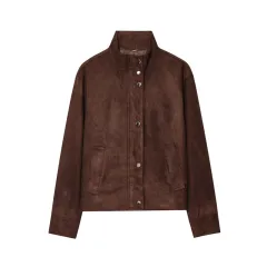 Fashion Temperament Women's Teddy Fleece Sports Top - Brown - View 1