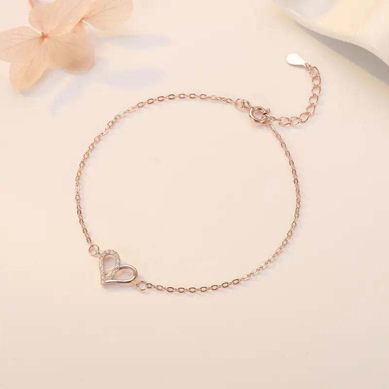 Sterling Silver Simple Love Bracelet For Women