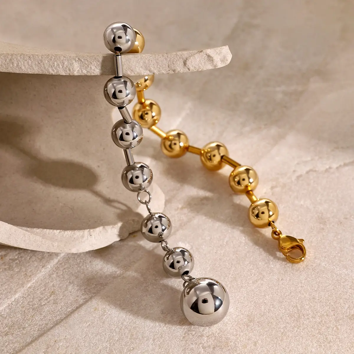 European And American Stainless Steel Beaded Bracelet High-grade