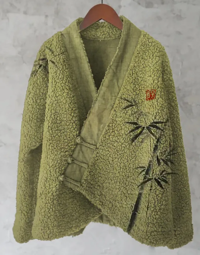 Womens Printed Kimono Cardigan Fleece Jacket Fashionable Womens Outerwear Jlhf Xh100123 L - Shop at LoveMi