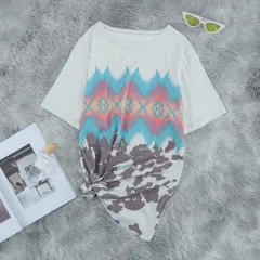 Ethnic Totem Print Women's Summer Short Sleeve - Color - View 1