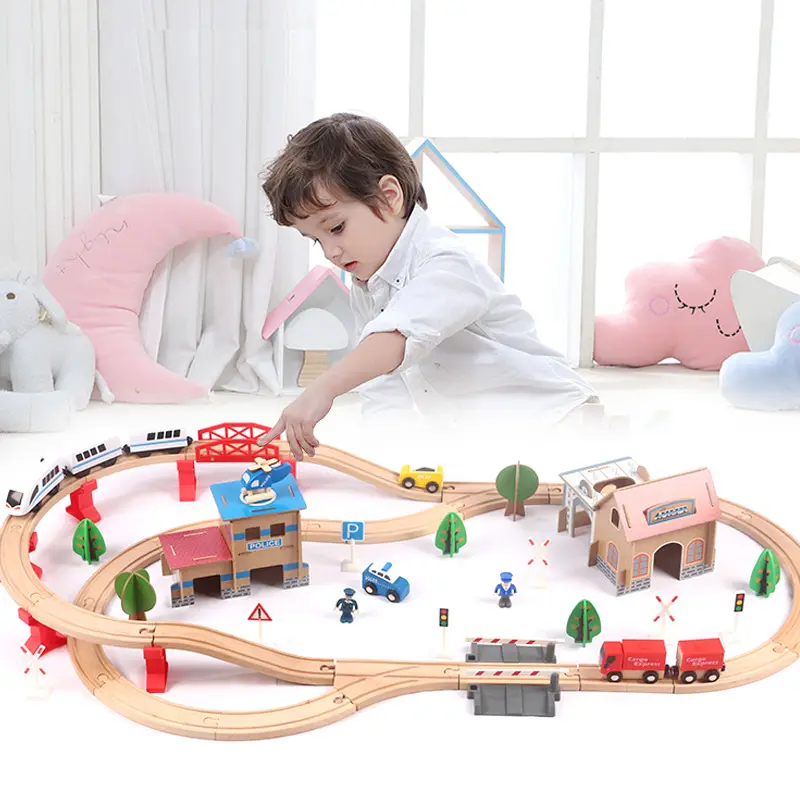 Creative Building Block Wooden Track Puzzle Toy