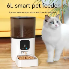 6L Remote Intelligent Life Automatic Pet Feeder Cat Timing WIFI - White - View 1