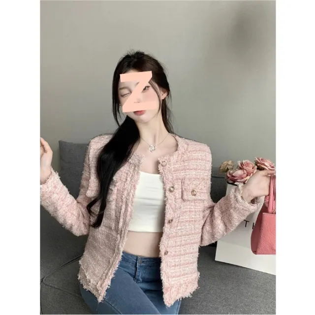 Short Chanel Coat Women's Multi button Top Pink - Shop at LoveMi