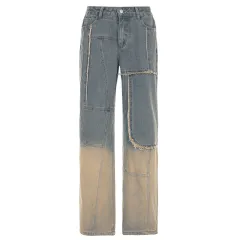 American Retro Street Fashion Jeans - Blue - View 1