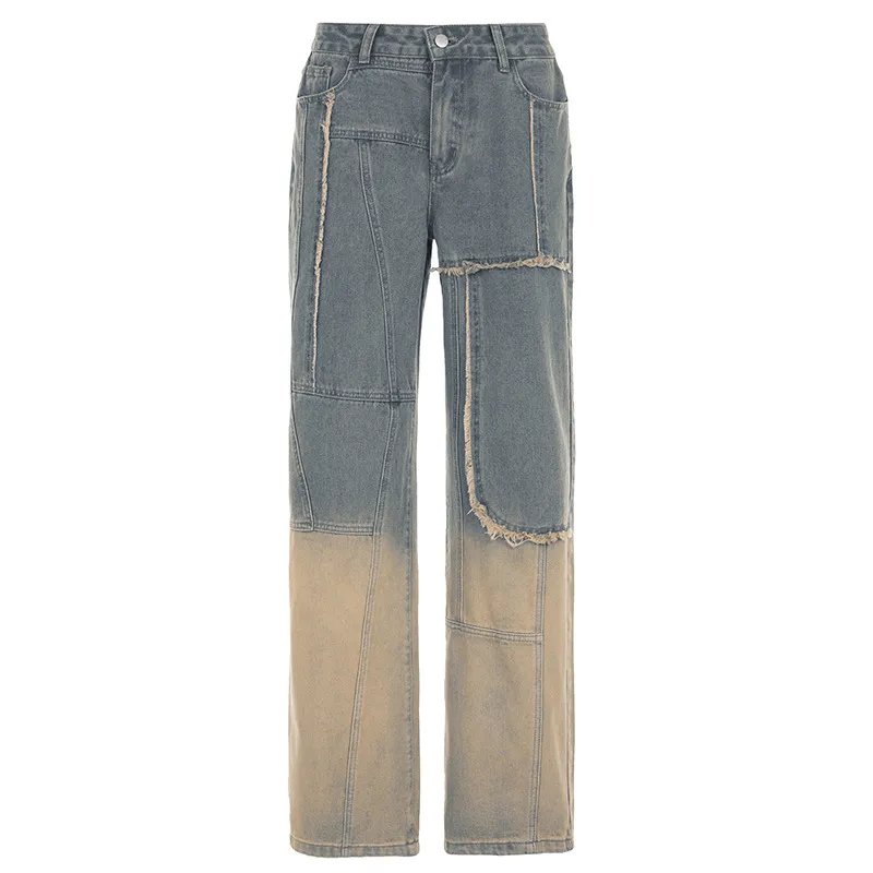 American Retro Street Fashion Jeans - Blue