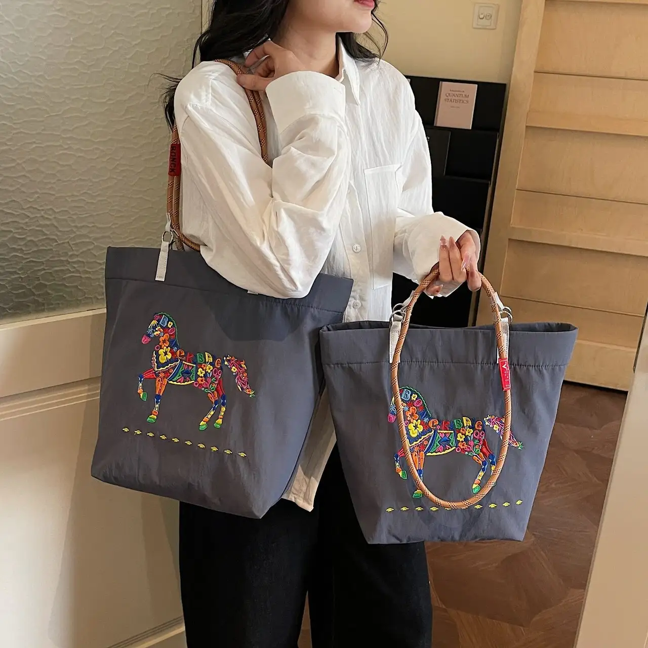 Small-batch Embroidered Eco-friendly Tote Bag
