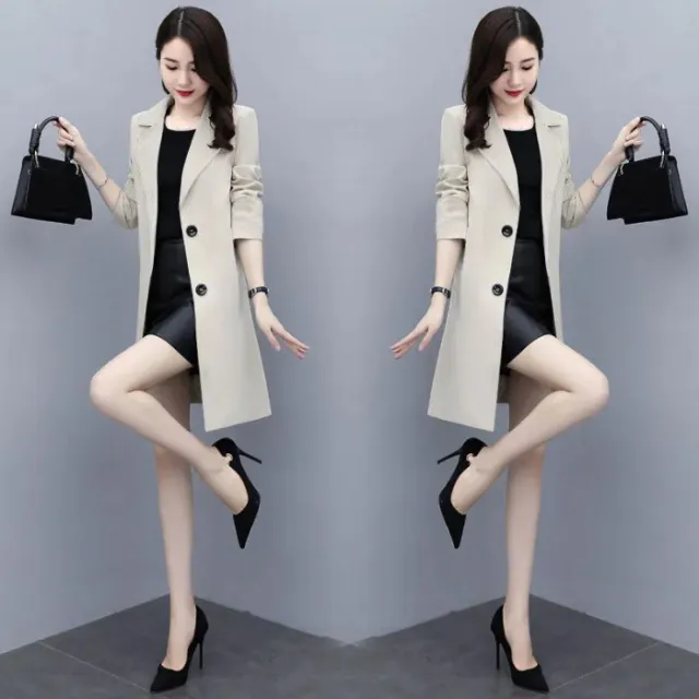 Stylish High end Korean Loose Coat Beige - Shop at LoveMi