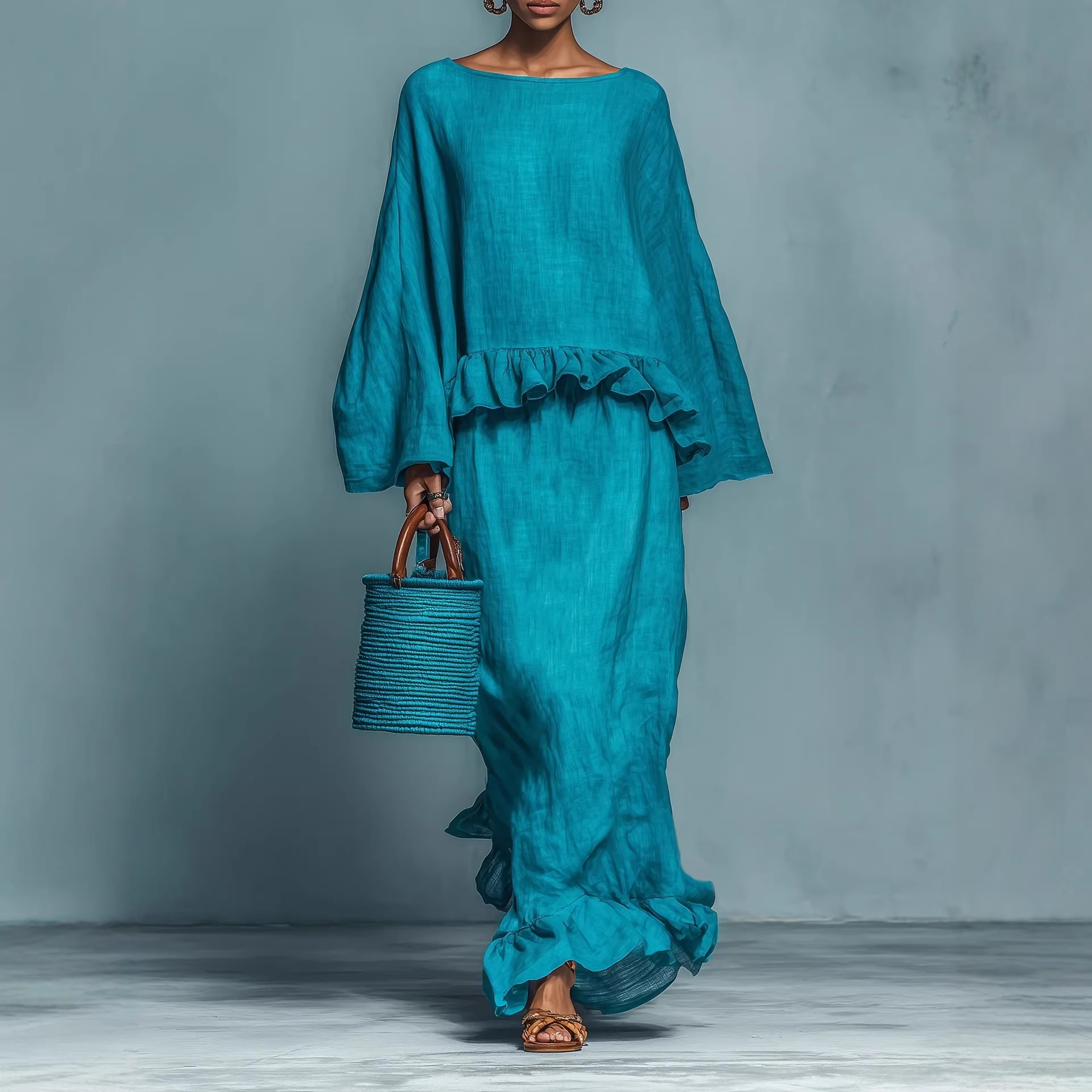 Womens Minimalist Shirt And Straight Skirt Set