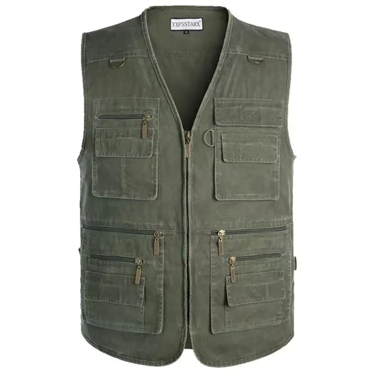 Men's Vest Middle-aged And Elderly Plus-sized Plus-sized Multi-pocket Fishing