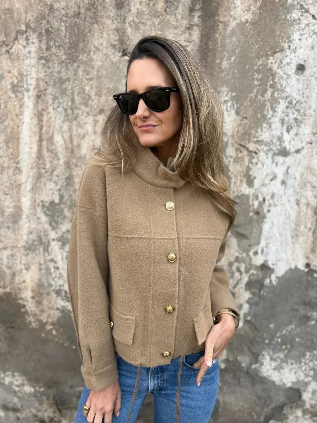 Tie Pocket Cardigan Single breasted Mid length Coat Khaki - Shop at LoveMi