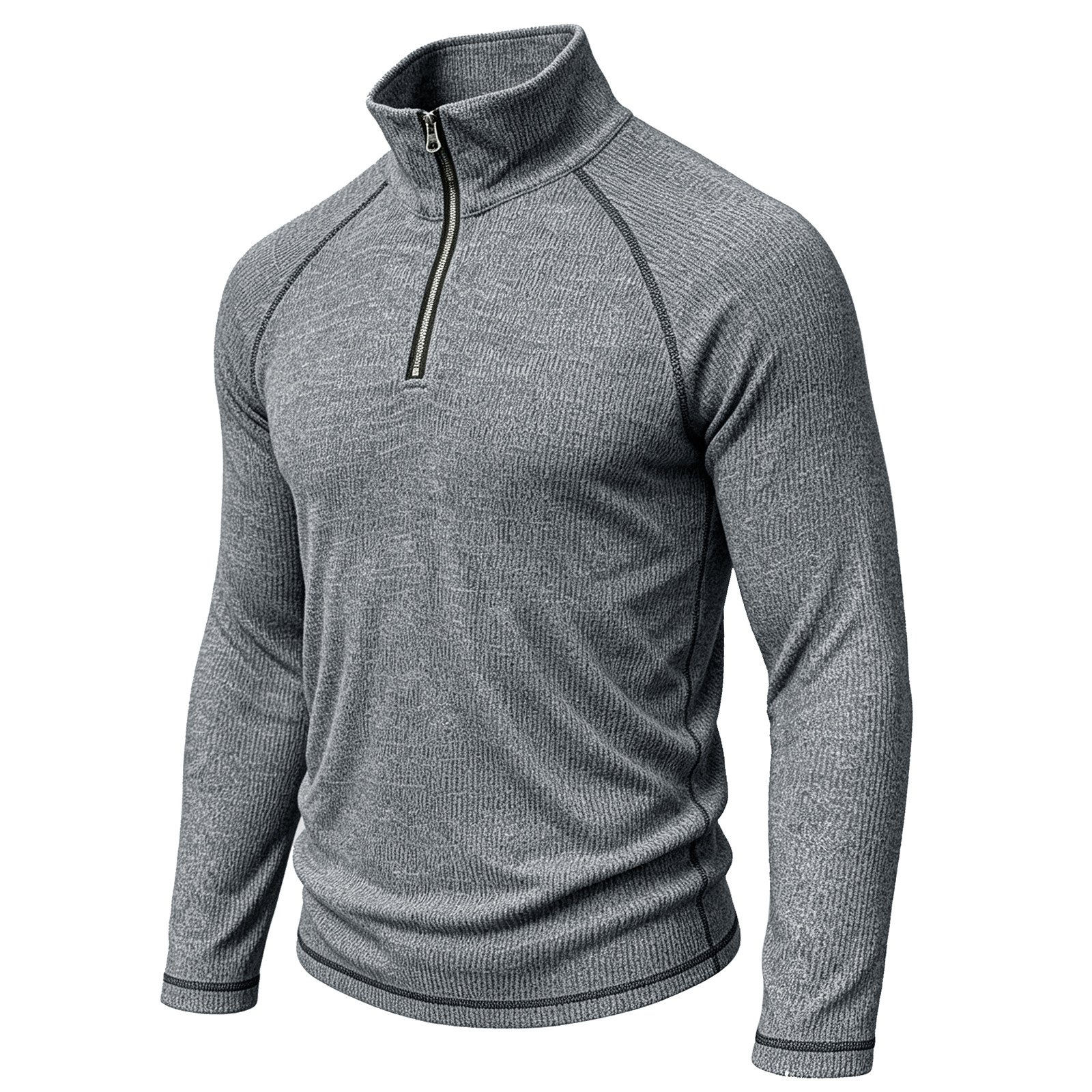 Men's zip-up turtleneck top