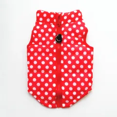 New Dog Clothes Winter Thickened Dog Cotton-padded Jacket Waistcoat Vest Down Silk Cotton Traction Buckle - Red Polka Dot - View 1