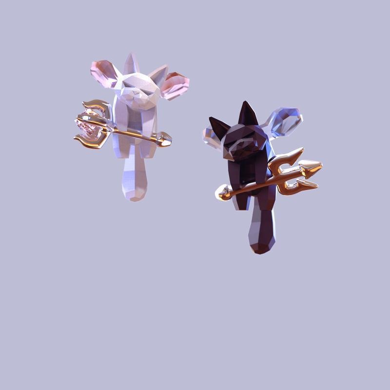 Cartoon Sweet Cool Girl Super A Earrings