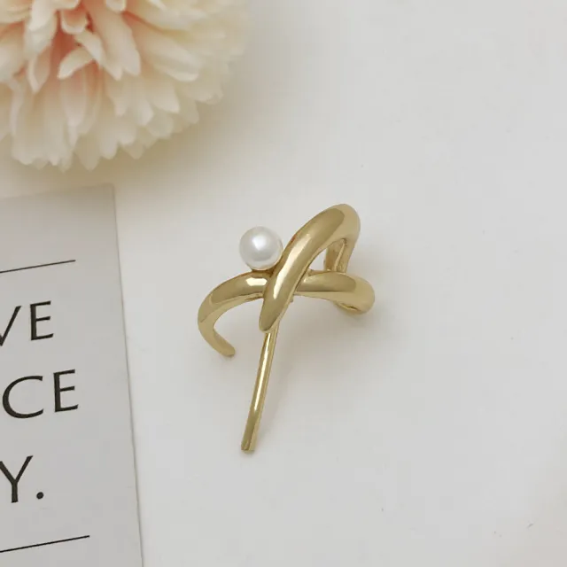 Ins Style Barrettes Ponytail Release Buckle Retro Pearl Gold - Shop at LoveMi