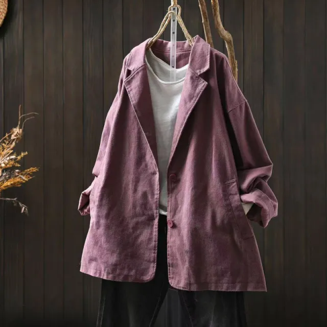 Retro Casual Cotton Loose Retro Casual Top Purple - Shop at LoveMi