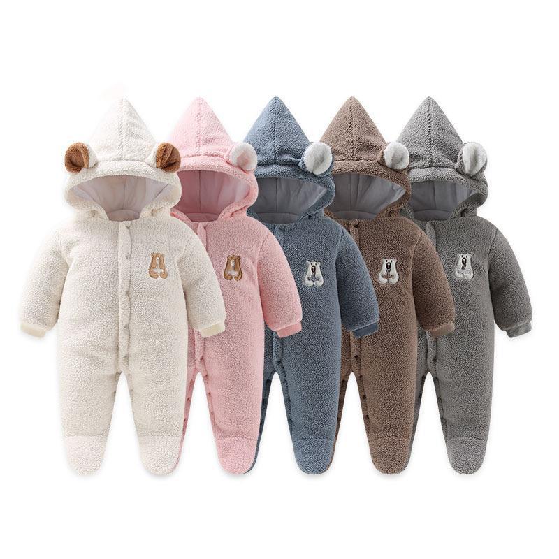 Thickened Warm One-Piece Romper For Baby Boys And Girls