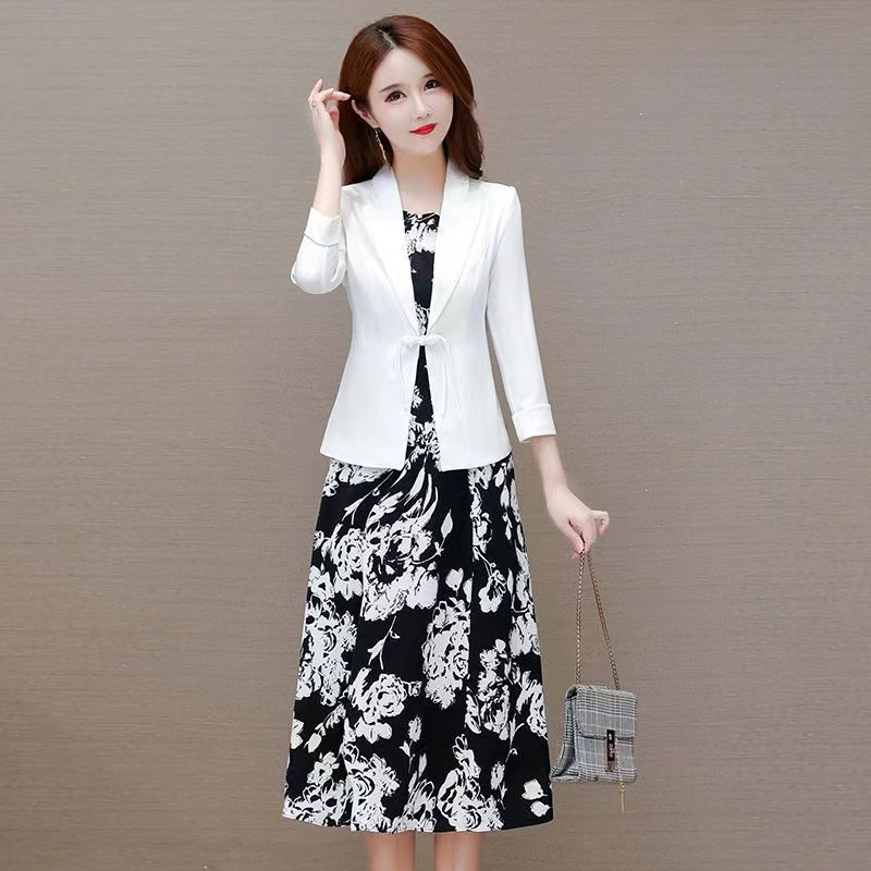 Fashion Elegant Lady Small Suit Two piece Suit Dress White Suit - Shop at LoveMi