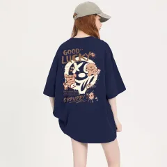 New Pure Cotton Inner Wear Design Blouse Half-sleeve Shirt - Blue - View 1