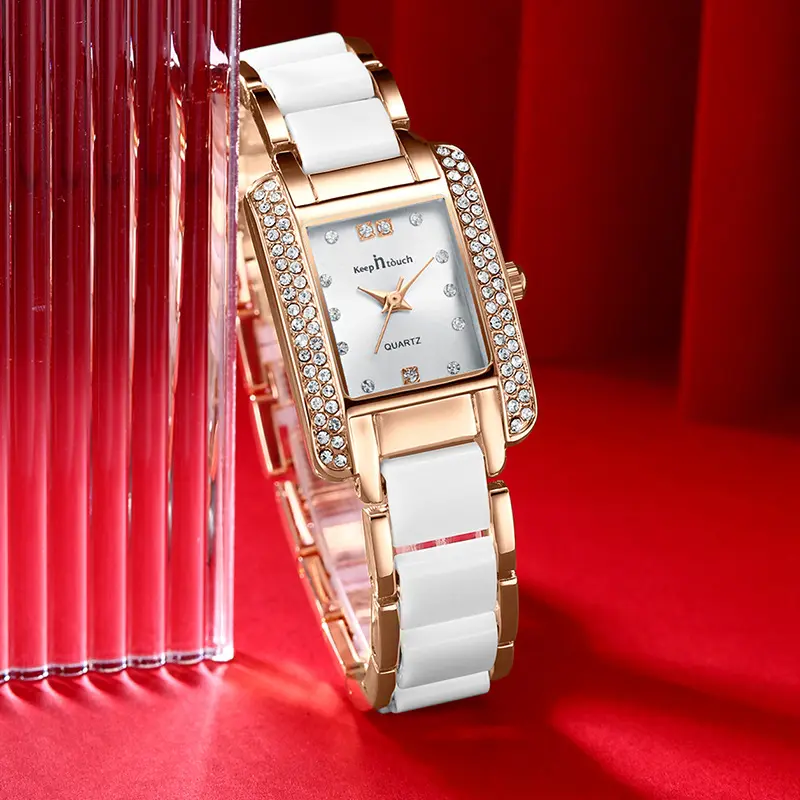 New Womens High End Quartz Square Watch