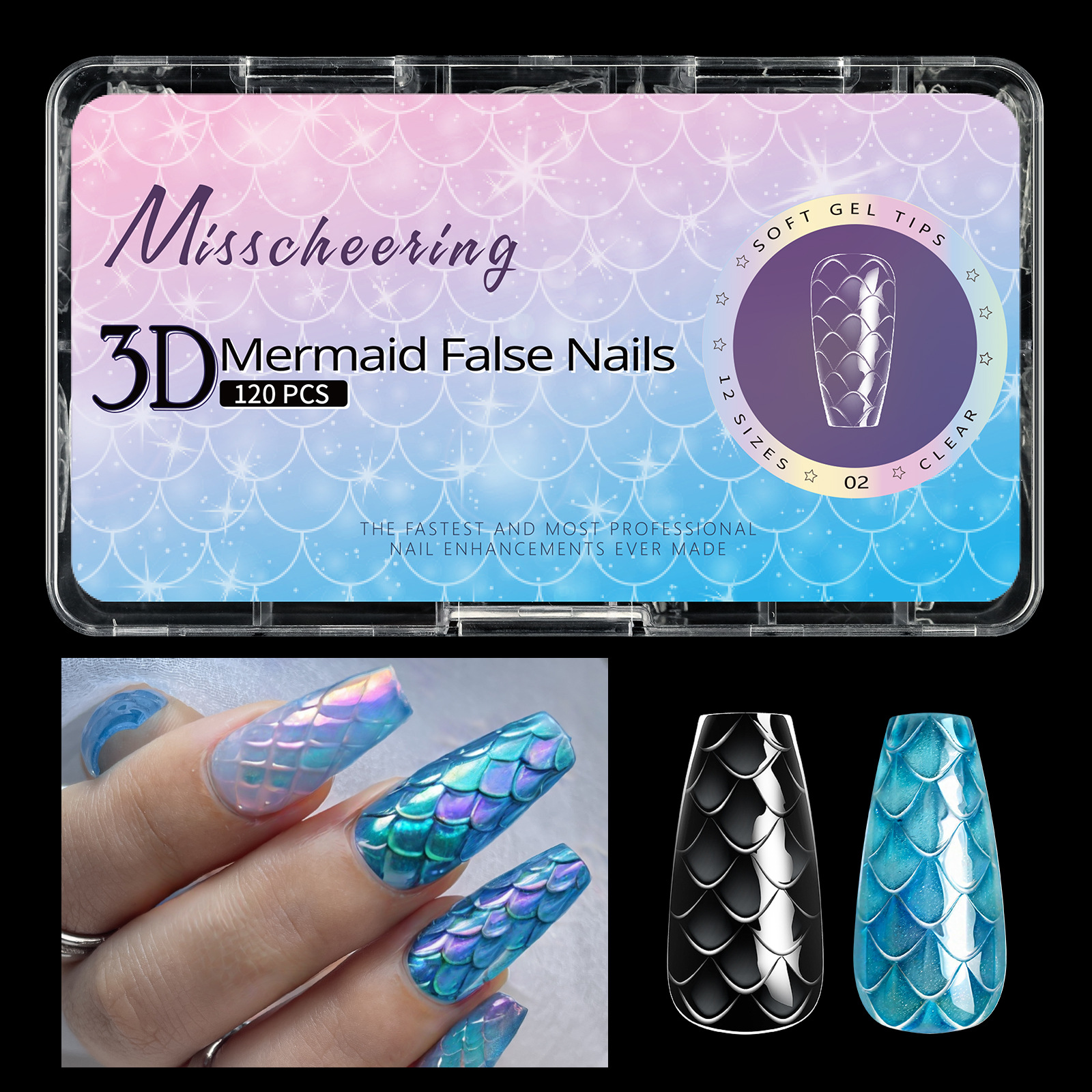 3D Scale Long Shaping Nail Tip
