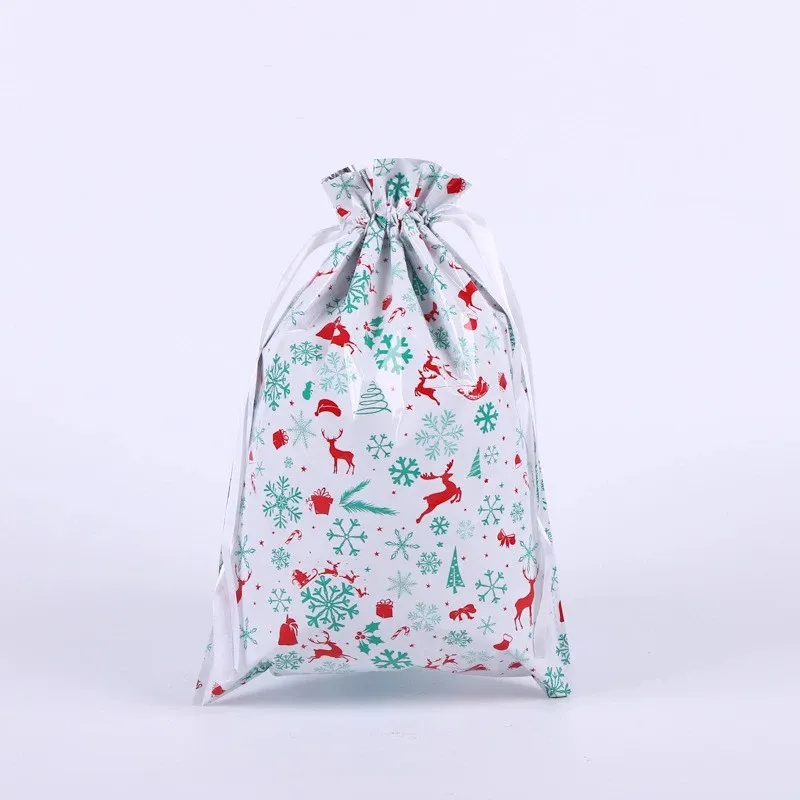 New 3D Drawstring Christmas Party Aluminum Foil Candy New Year Creative Gift Packaging Bag - Blue