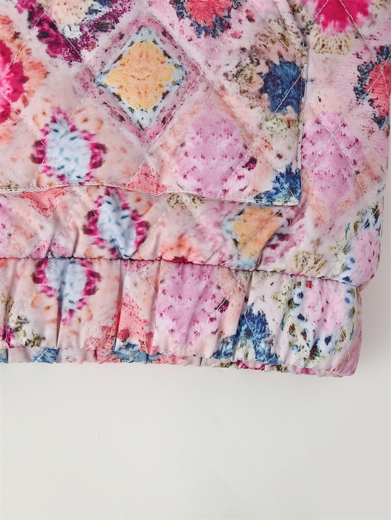 Warm Cotton Padded Crew-Neck Jacket, Lotus Pink Warm Cotton Padded Crew-Neck Jacket, Lotus Pink