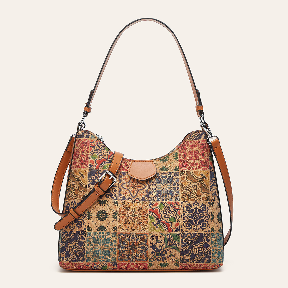 Retro-printed Ethnic-style Tote Shoulder Or Crossbody Bag