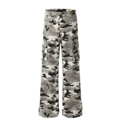 Women's Cotton Straight Casual Working Pants - Camouflage - View 1
