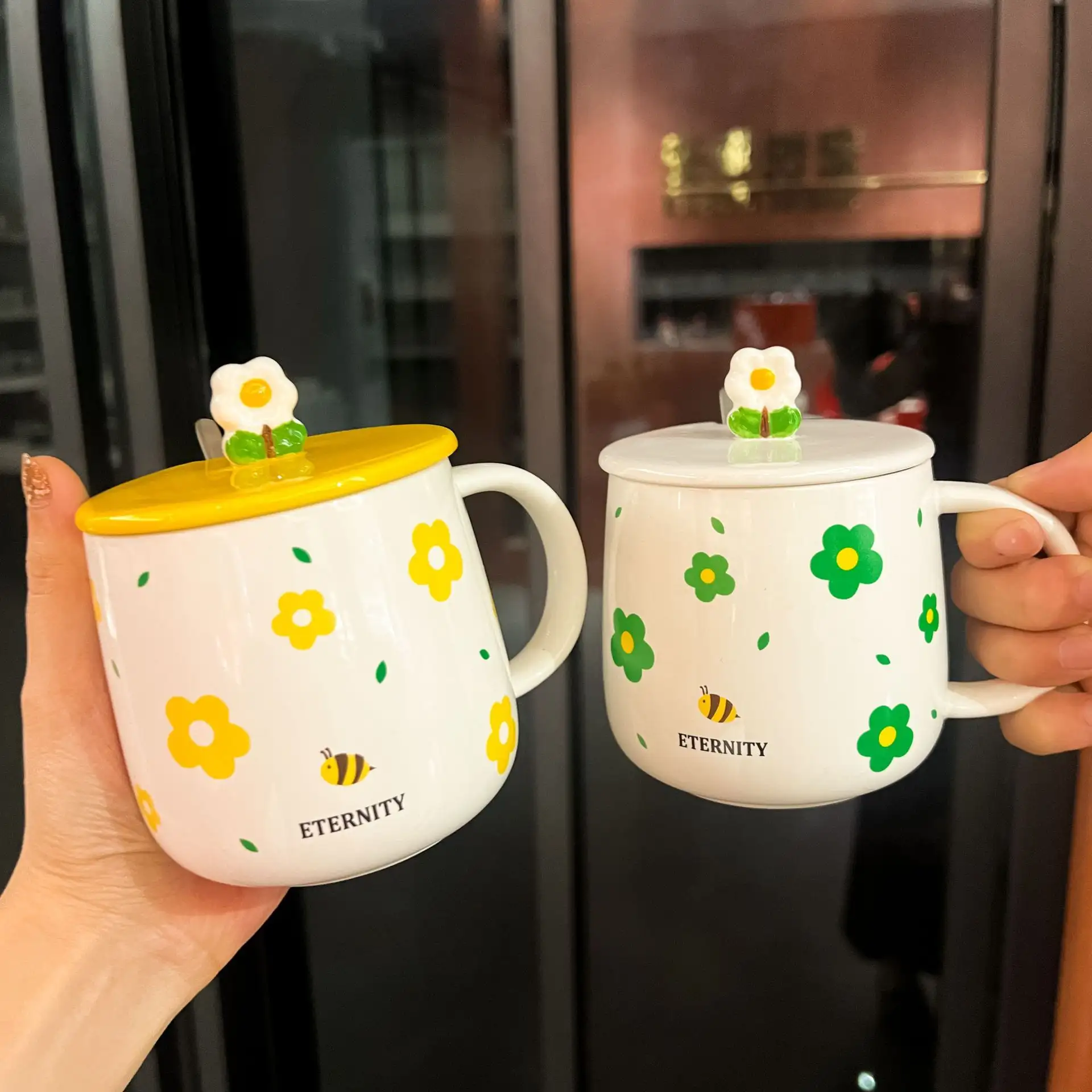 Ceramic Cup Breakfast Milk Coffee Cup Cute Girl Heart