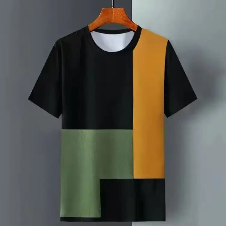 Summer Ice Silk Short Sleeve T-shirt Men