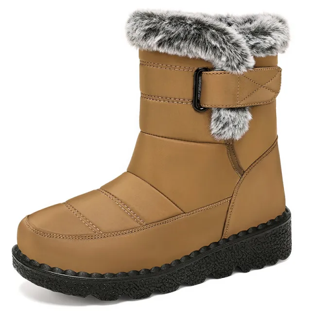 Women's Snow Boots Fleece Lined Padded Warm Keeping Coffee - Shop at LoveMi