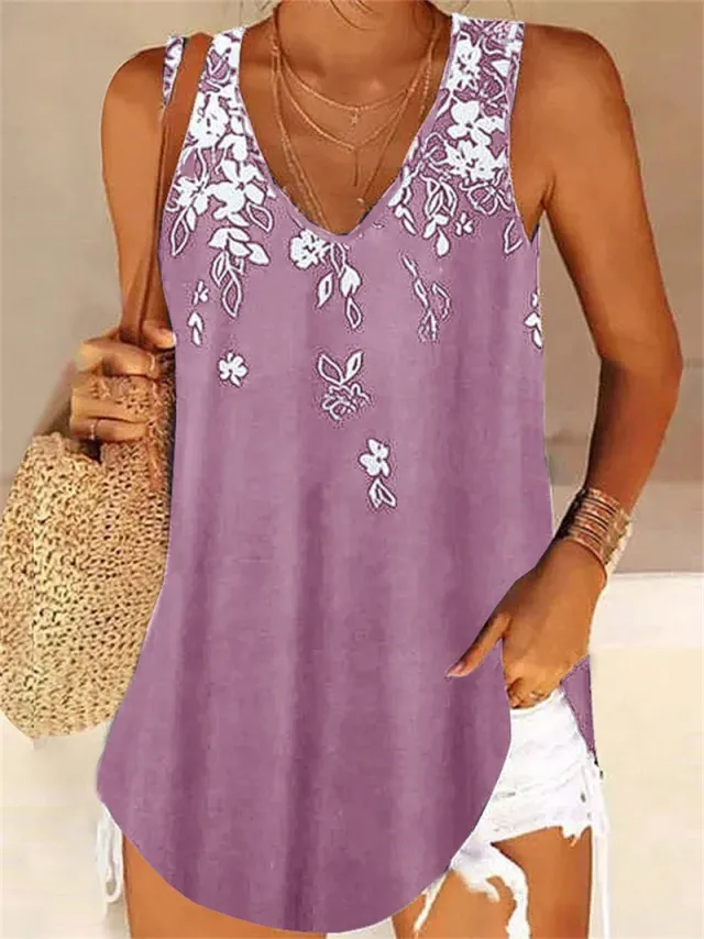 Fashion Pullover Sleeveless Printed Vest Pink - Shop at LoveMi