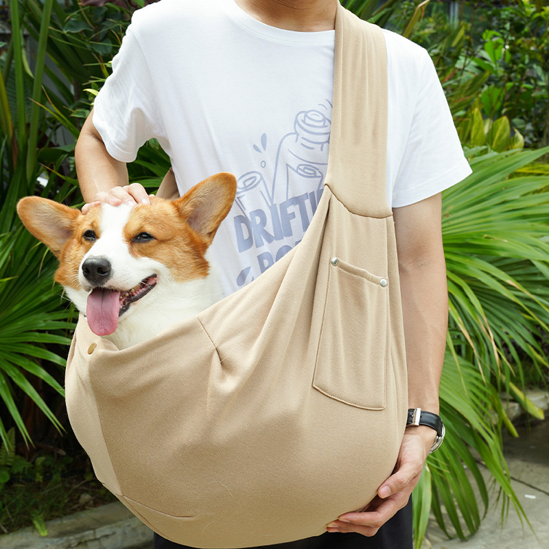 Polyester Pet Crossbody Bag With Pockets, Can Hold Up To 15 Jin