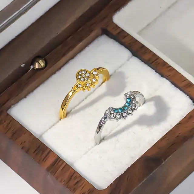 Sun And Moon Diamond studded Ring High grade Temperament Sun And Moon Couple Rings - Shop at LoveMi