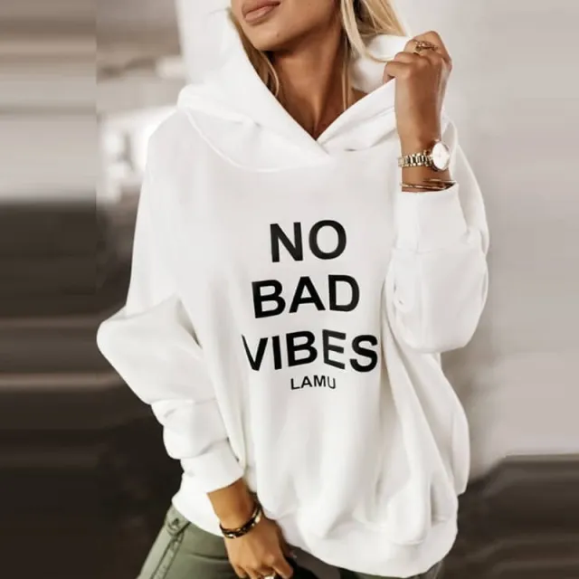 Autumn And Winter European And American Letter Print Hooded Sweatshirt White - Shop at LoveMi