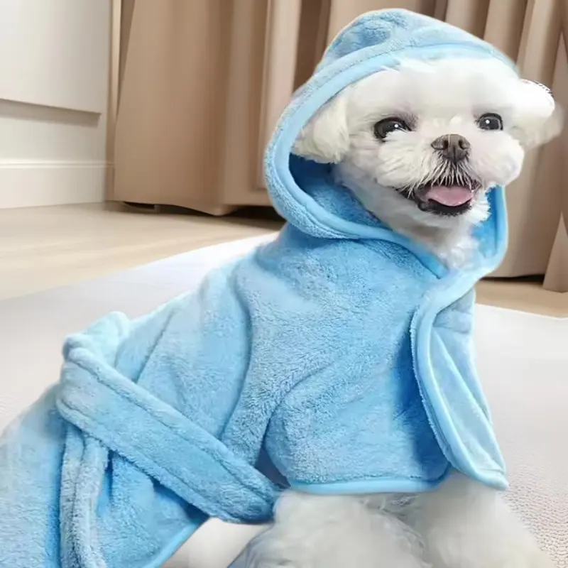 Pet Bath Towel Dog Wearable Bathrobe Soft and Thickened