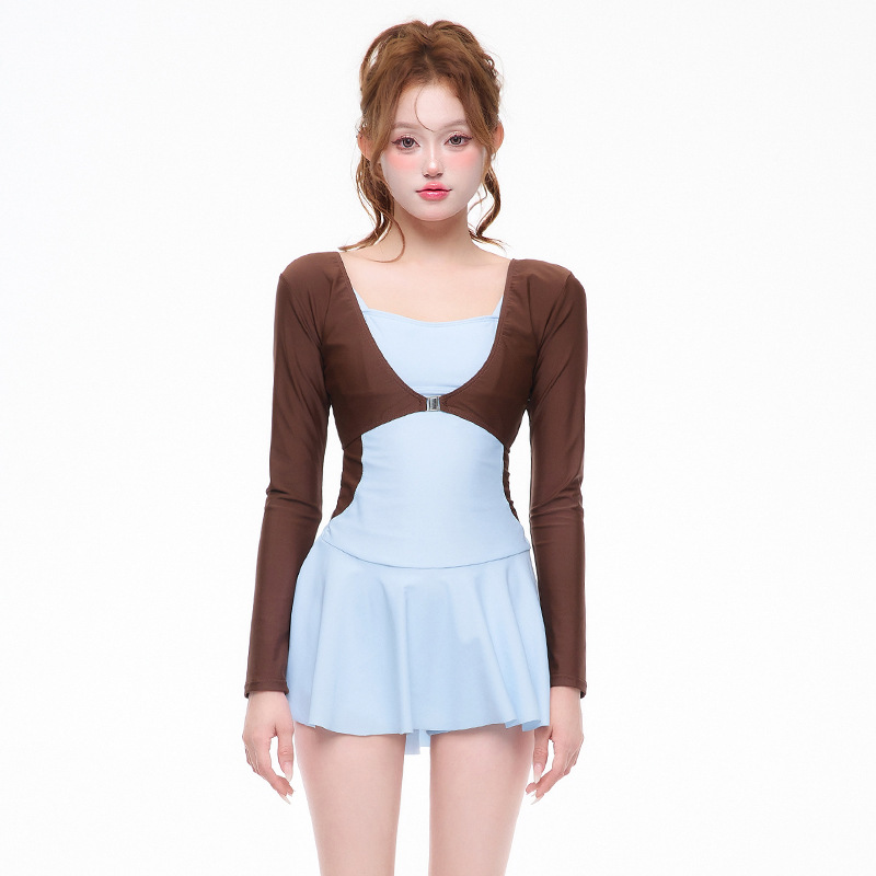 Small Chest Push-up Blouse Long Sleeve Swimsuit